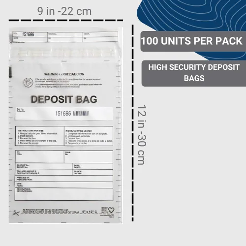 Miniatura 2 de Bolsas de plástico transparente de 9 x 12 pulgadas Depósitos bancarios seguros, manejo de efectivo o transporte seguro de divisas Códigos