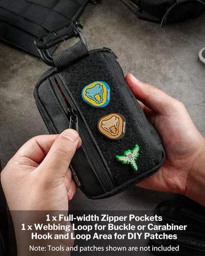 Miniatura 4 de Bolsa Organizadora EDC VIPERADE VE26 con 11 Compartimentos, Bolsa Pequeña de Herramientas con Área para Parches DIY, Organizador de Bolsillo EDC