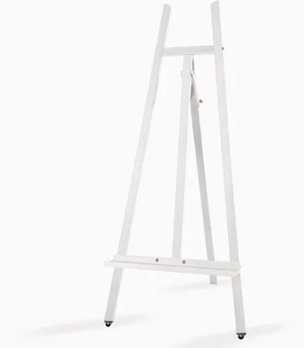 Caballete de madera con marco A – Caballete ajustable de madera de haya de lira con soporte para lienzo de hasta 90 pulgadas, caballete de pintura