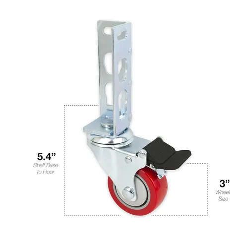 Miniatura 3 de 4 ruedas giratorias para almacenamiento (se adaptan a estantes autobloqueantes sin tornillos) (3 pulgadas (capacidad total máxima de 500 libras))