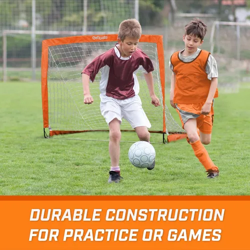 Miniatura 3 de GoSports - Arcos de fútbol portátiles para niños, 13 opciones de color, elige 4 x 3 pies o 6 x 4 pies, redes desplegables de tono