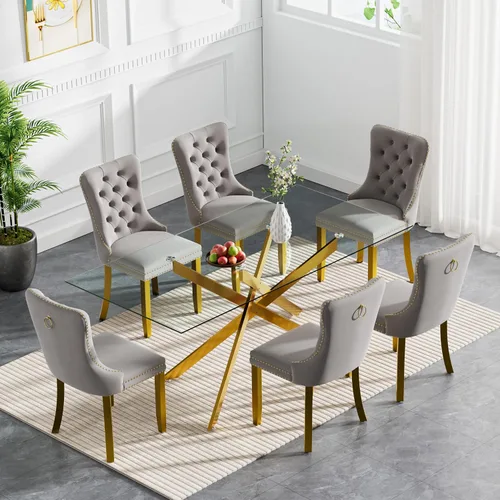 Miniatura 84 de HomVent Juego de mesa de comedor redonda de vidrio de 3 piezas, juego de mesa de comedor de vidrio templado para 2 mesas de cocina con 2 sillas