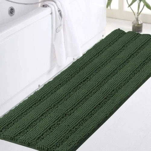 Miniatura 35 de Turquoize Alfombras de Baño de Chenilla Peludas Alfombra de Baño Antideslizante Gruesas Alfombras Peludas para Baño Chenilla Juego de Alfombra
