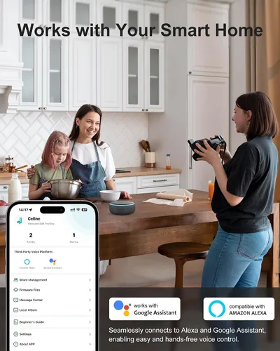 Miniatura 5 de Cerradura inteligente WiFi con asa, cerradura de puerta WiFi integrada, cerrojo de entrada sin llave para puerta delantera, huellas dactilares