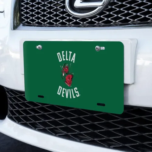 Miniatura 2 de GRAPHICS & MORE Placa de matrícula de metal con logotipo de Delta Devils de la Universidad Estatal de Mississippi Valley