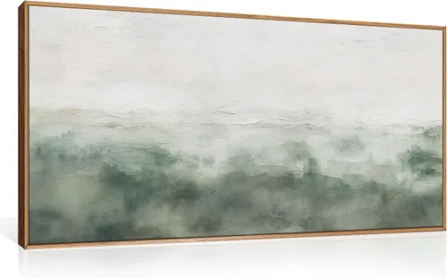 Miniatura 46 de Arte de Pared de Lienzo Enmarcado con Grandes Pinceladas Abstractas, Decoración de Pared Azul Marino Neutro, Pintura de Pared Moderna en Tonos