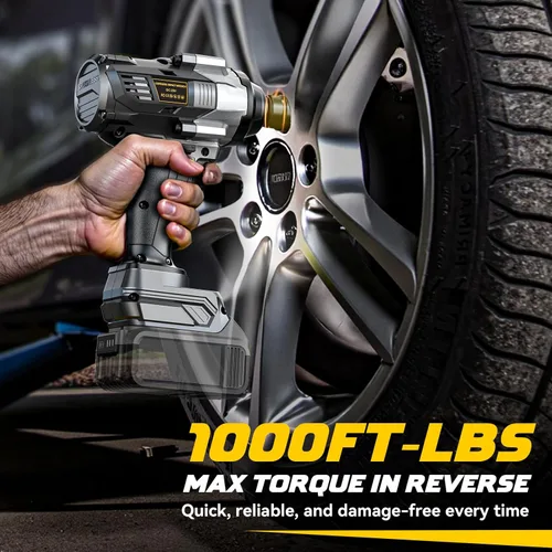 Miniatura 3 de DIYtoolifz Llave de impacto inalámbrica de 1/2" compatible con batería Dewalt 20v (herramienta básica), controlador de impacto de alto par de 1000