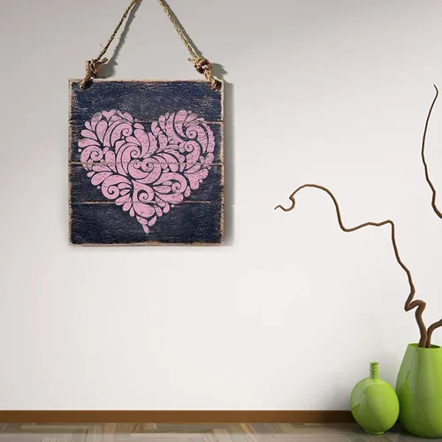 Miniatura 3 de Plantilla de corazón para pintar, plantilla de pintura decorativa para paredes, muebles, manualidades y madera, patrón de corazón reutilizable