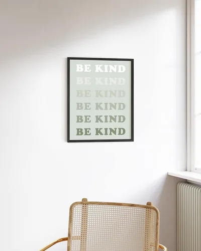 Miniatura 5 de Haus and Hues - Decoración de pared con frases positivas. Póster con frase Be Kind, frase de amabilidad proclamando Be Kind, decoración de arte