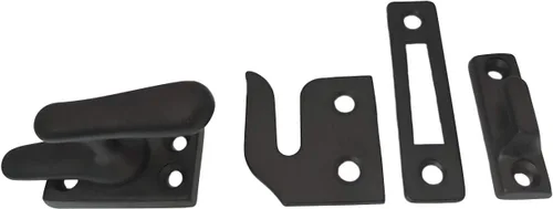 Miniatura 4 de QCAA Cerradura de ventana abatible de latón macizo, pequeño, negro mate, paquete de 2 Mate negro