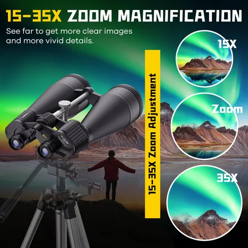 Miniatura 3 de Prismáticos de astronomía de 15-35 x 80 para adultos, zoom HD de 35x de alta potencia para observación de estrellas y observación de aves, binocular