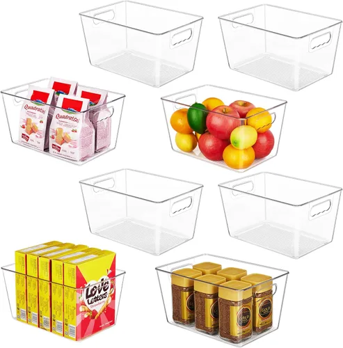 Miniatura 18 de YIHONG Contenedores organizadores de almacenamiento transparentes para despensa, paquete de 10 contenedores de plástico para almacenamiento