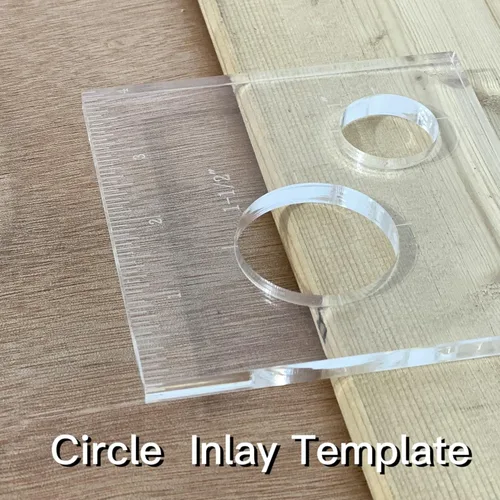 Miniatura 3 de Paquete de 4 plantillas de incrustaciones circulares para enrutador para carpintería, plantillas decorativas para enrutador