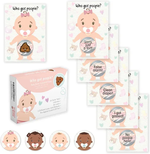 Miniatura 9 de Party Hearty Deliciosa diversión para baby shower – 50 divertidos arañazos de Poopie – Ideal para todos los géneros