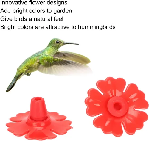 Miniatura 8 de Juego de 30 alimentadores de colibríes de repuesto para suministros de flores, piezas de alimentación, pétalos, alimentador de agua, accesorios