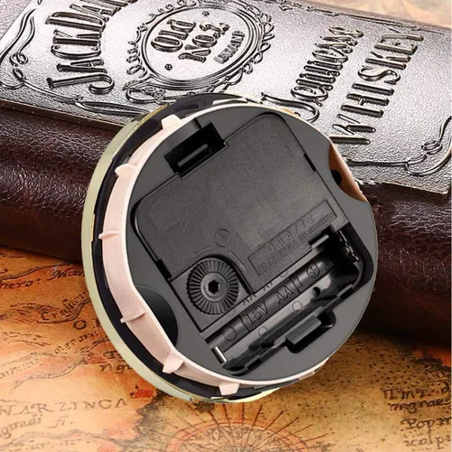 Miniatura 4 de HILLHOME Mini reloj redondo de cuarzo, esfera dorada de 3.5 pulgadas, bisel dorado, números arábigos, se adapta a agujeros de 3.0 pulgadas (3.071 in)