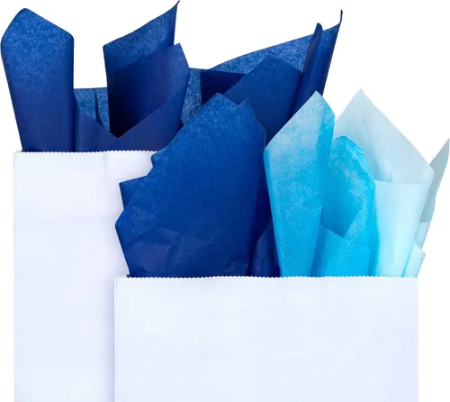 Miniatura 4 de Whaline 120 hojas de papel de seda azul degradado surtido de papel de regalo azul de 15 x 20 pulgadas, papel de seda de papel de seda