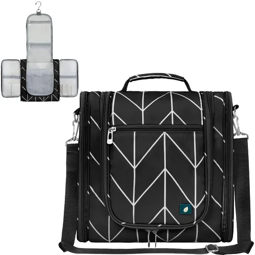 Miniatura 15 de PAVILIA - Bolsa de aseo para viaje para mujeres y hombres, organizador cosmético colgante, bolsa de maquillaje resistente al agua para accesorios
