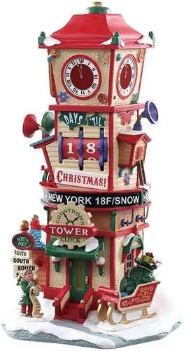Lemax Torre del reloj de cuenta regresiva de Christmas Village - 73333