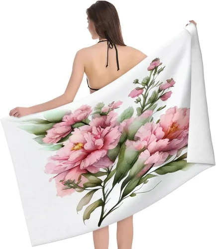 Miniatura 24 de Toalla de playa y piscina, toalla de playa grande suave y absorbente para natación, deportes, playa, gimnasio, 32 x 52 pulgadas