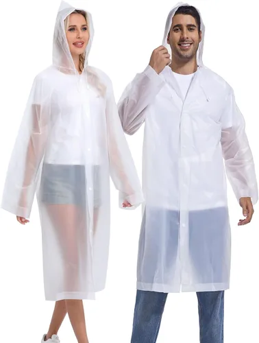 Miniatura 76 de 2 abrigos de lluvia de Borogo para adultos, chaquetas de lluvia reutilizables para hombres y mujeres