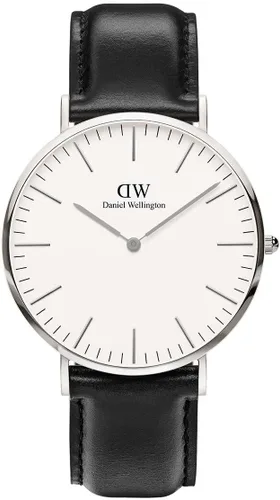 Miniatura 27 de Daniel Wellington Reloj clásico para hombre - Caja de 1.417 in - 1.575 in, movimiento de cuarzo japonés, correa de cuero, resistente al agua, reloj