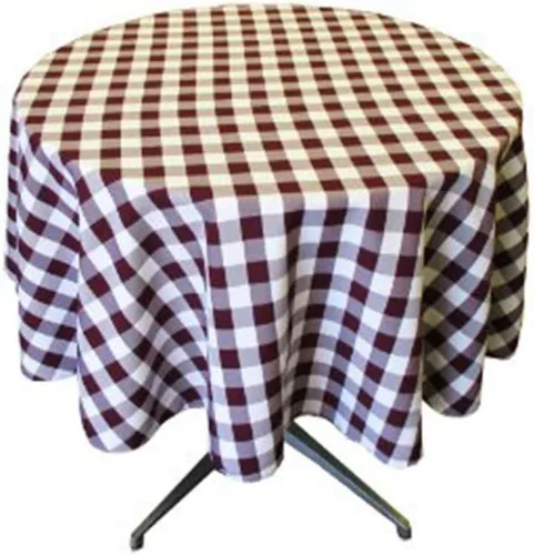 Miniatura 8 de KS Linens - Mantel redondo a cuadros de 30 pulgadas, varios colores disponibles (Apple G y blanco)
