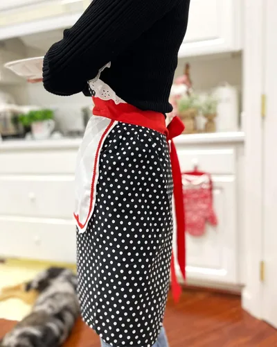 Miniatura 6 de Delantales de uniforme de cocina para mujer, negro, talla única de EE. UU