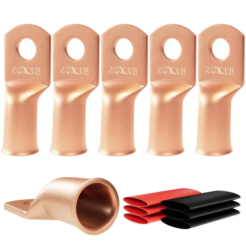 Miniatura 48 de 6 piezas 1/0 AWG - 1/2" (M12) Sanuke Terminales de anillo para cable de alambre con conectores de extremos resistentes para cable de batería, ojales