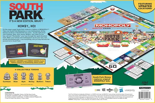 Miniatura 8 de Monopoly South Park Basado en el programa South Park de Comedy Central Con ubicaciones familiares, episodios y personajes Juego de Monopoly