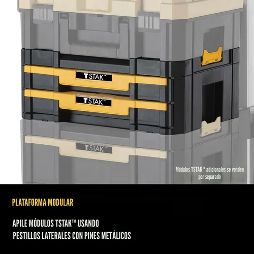 Miniatura 6 de DEWALT TSTAK - Organizador de almacenamiento de herramientas con cajones dobles, soporta hasta 16.5 libras (DWST17804)