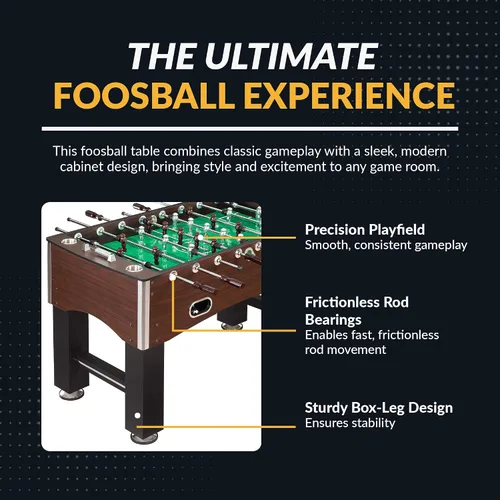 Miniatura 3 de Hathaway Primo mesa futbolín, marrón, 56 pulgadas