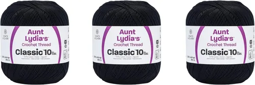 Miniatura 26 de Aunt Lydia Classic Crochet - Paquete de 3 unidades de 350y/1,049.9 ft - Blanco Antiguo