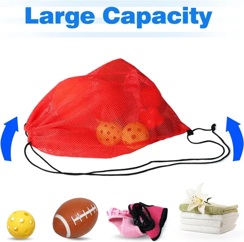 Miniatura 102 de GSE Games & Sports Expert Bolsa de malla con cordón para béisbol, pelotas de pickleball, pelotas de golf, gimnasio, equipo de natación, lavandería