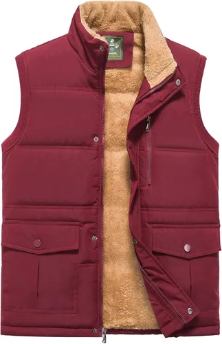 Miniatura 15 de XinYangNi Chaleco de invierno con forro polar para hombre, chaqueta de burbujas cálida e informal