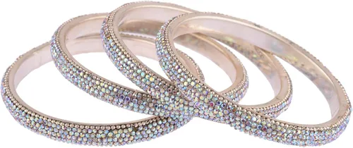 Efulgenz Indian Bangle Set Bollywood Style Rhinestone Crystal Bridal Bracelet Jewelry Set for Women Girls