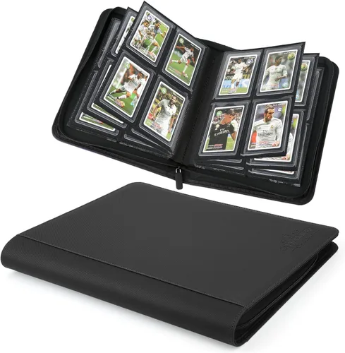 Miniatura 29 de Carpeta Toploader rígida, fundas rígidas con 9 bolsillos para 288 tarjetas. Carpeta de tarjetas con fundas para rígidas "3 × 4", tarjetero (negro)