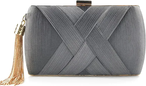 Miniatura 9 de Elegante bolso de mano de seda con colgante de borla para mujer, para novia, boda, graduación, fiesta de noche