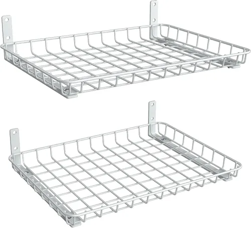 Miniatura 10 de TORACK Paquete de 2 estantes de pared de 12 x 18 pulgadas, estante de pared de garaje para armario y lavandería, estantes flotantes resistentes
