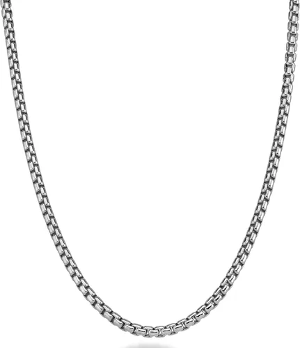 Miabella Collar de cadena redonda de plata de ley 925 sólida italiana de 0.138in cuadrado de eslabones Rolo para mujeres y hombres, 16, 18, 20, 22,