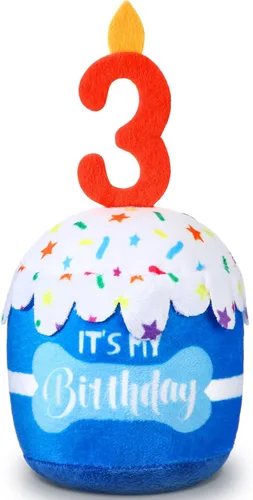 Miniatura 47 de Dansydaisy Accesorios de juguete de pastel de cumpleaños para perros, regalos para niñas y niños, juguete de peluche chirriante para decoración