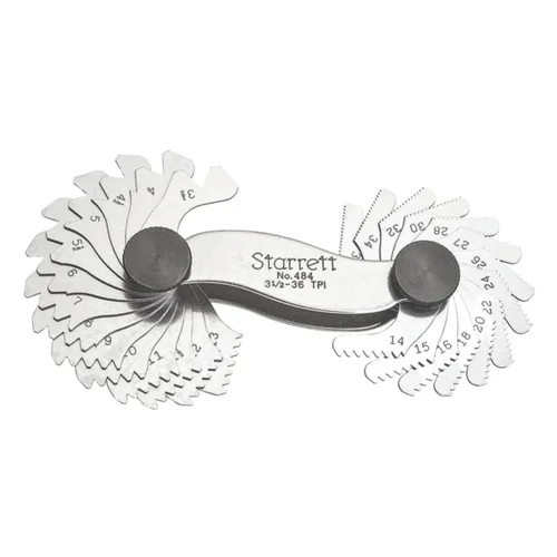 Miniatura 11 de Starrett Medidor de paso de tornillo de acero con dispositivo de bloqueo, ideal para trabajos de construcción y mejoras del hogar, rango