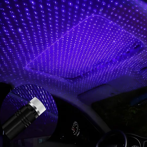 Miniatura 10 de Lámpara USB de Noche, Proyector de Estrellas, Luz Nocturna Ajustable, Luces Interiores Románticas en Rojo para Auto, Luces de Techo Portátiles
