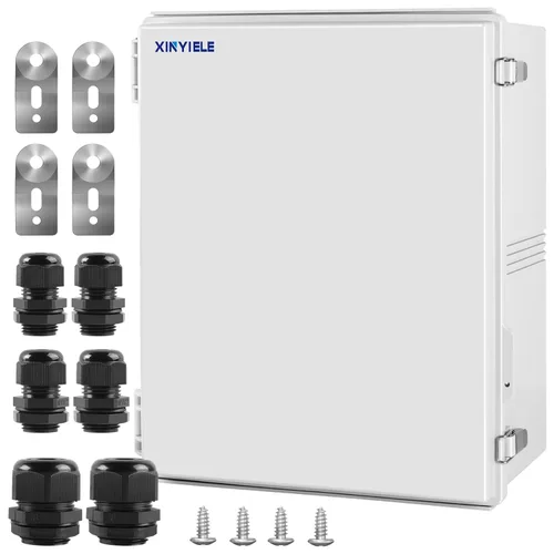 Miniatura 9 de Caja de conexiones de plástico ABS impermeable para proyectos al aire libre, IP67, resistente a la intemperie, a prueba de polvo con cubierta