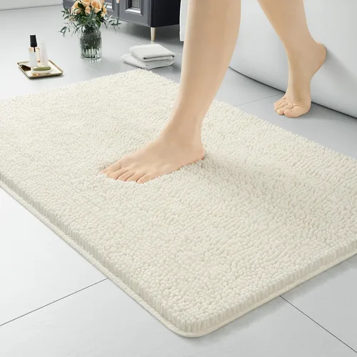 Miniatura 37 de LOCHAS Alfombra de Baño de Lujo Lanuda Tapete de Baño 24 x 17 Pulgadas, Alfombras de Baño Lavables Antideslizantes para Baño y Ducha, Alfombras