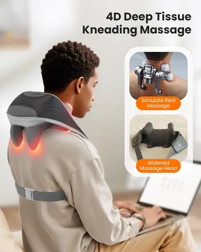 Miniatura 3 de Masajeador Inalámbrico CILI para Alivio del Dolor de Tejido Profundo, Masajeador Shiatsu de Cuello y Espalda para Alivio del Dolor, 3 Áreas