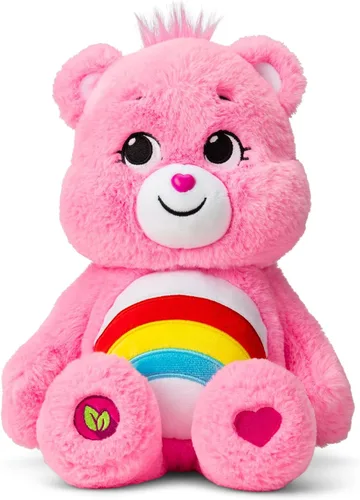 Care Bears Peluche Cheer Bear de 14" - Tamaño Mediano - Peluche Rosa para Edades 4+ – Perfecto Regalo de Peluche para Vacaciones y Cumpleaños, Súper