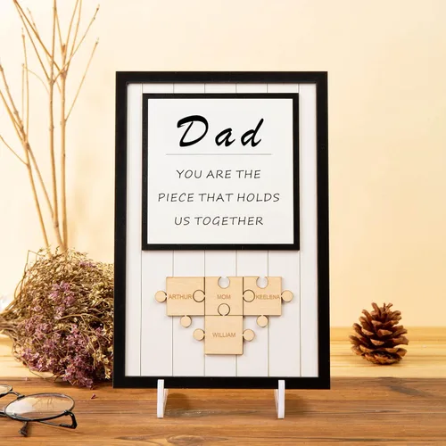 Miniatura 2 de Letrero personalizado con nombre de la familia, adornos de madera para la familia, placa de rompecabezas con nombre personalizado, decoración