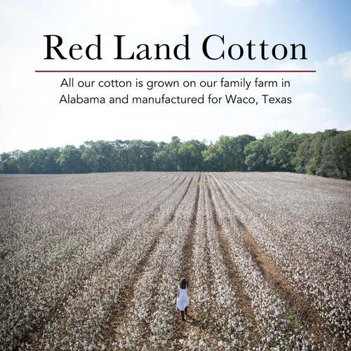 Miniatura 6 de Red Land Cotton Manta de 100% algodón hecha en Estados Unidos Manta suave y transpirable con tejido tipo cesta Fácil de lavar Blanca