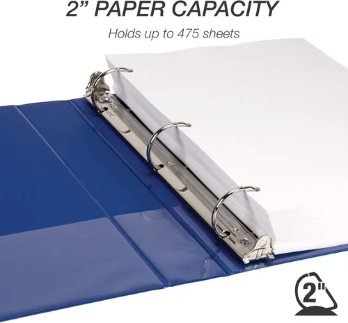 Miniatura 464 de Samsill - Carpeta duradera de 5 pulgadas, fabricada en los Estados Unidos, con anillos en D, transparente y personalizable, color blanco